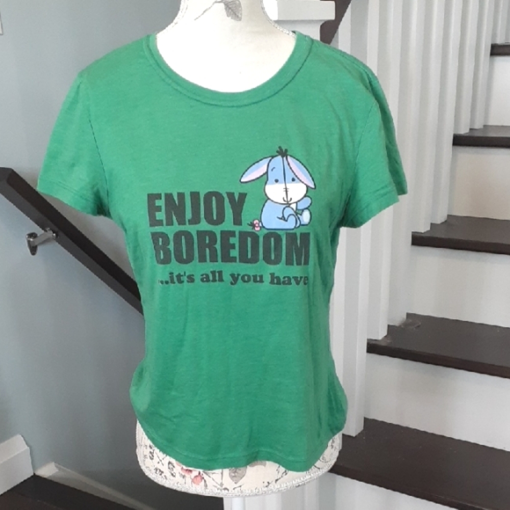 + Disney Eeyore "Enjoy Boredom It's all you have" Y2K Baby Tee